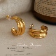 「金映浮光」轻奢耳钉设计感耳饰女蚊香盘耳夹无耳洞秋冬耳钉耳环