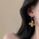 「鎏金花语」气质金色花朵夸张耳饰蚊香盘耳夹无耳洞耳圈小众耳钉