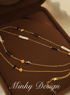 「黑松露」小众设计感叠戴多层毛衣链百搭高级感项链个性气质颈链