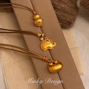 「福运常来」秋冬高级感长款毛衣链轻奢项链锁骨链独特小众颈链女