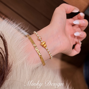 「富桂」小众设计感珍珠项链金色葫芦吊坠高颜值手链气质颈链套装