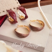 「莫比乌斯」缠绕设计感耳钉蚊香盘耳夹无耳洞复古耳环秋冬耳饰女