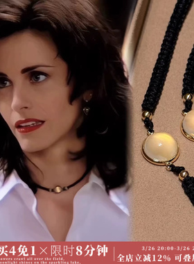 「老友记」手工编织莫妮卡同款天然玉髓锁骨链项链choker颈链女款