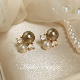 「香颂时光」时尚 高级感耳饰珍珠耳钉耳夹蚊香盘耳夹无耳洞耳环女