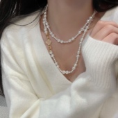 「恋曲1990」满天星珍珠项链轻奢秋冬毛衣链长款 多层叠戴时尚 气质