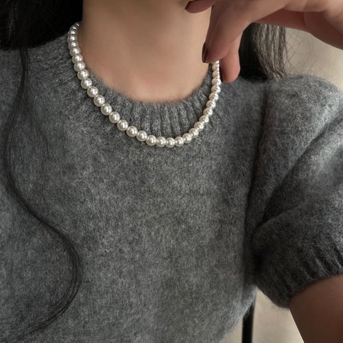「lady」施家珍珠磁吸扣项链女款小众颈链大气锁骨链春夏精致百搭