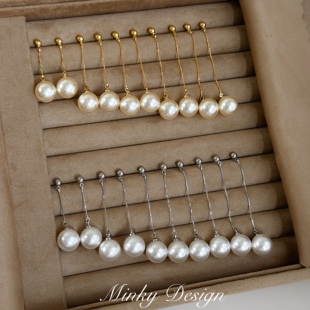 「云絮珠坠」新款气质耳坠长款耳钉蚊香盘耳夹无耳洞优雅耳环耳饰