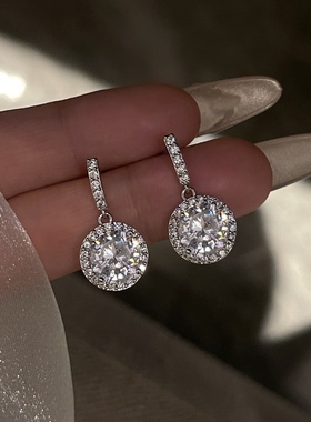 「潮汐」闪！高品质5A锆石锆石气质耳环蚊香盘耳夹无耳洞耳饰耳钉