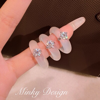 「陨石冰川」送证书！莫桑钻白玉髓戒指女手饰精致指环新中式戒指