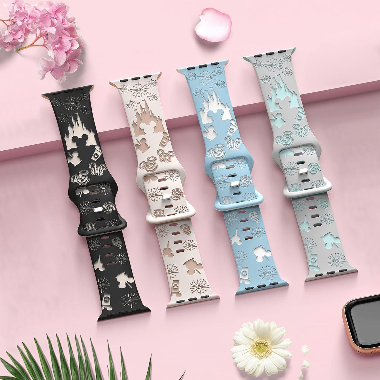 苹果apple watch10手表表带适用S987654SEUltra双色硅胶城堡米奇