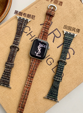 苹果apple watch11手表表带适用S987654321SEUltra秋冬款羊皮毛妮
