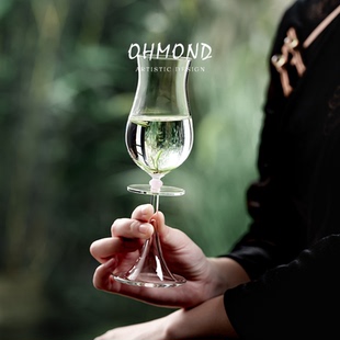 OHMOND | 耐热高硼硅高脚反口鸡尾酒杯 玻璃绿茶杯饮品果汁阔口杯