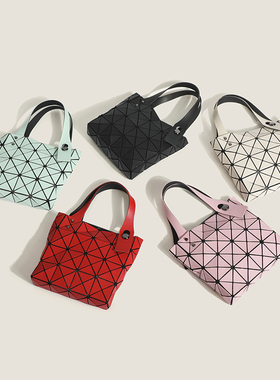 日本同款mini小方盒几何菱格包包女2025新款夏季迷你手提包托特包