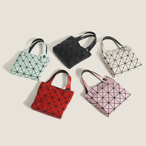 日本同款mini小方盒几何菱格包包女2025新款夏季迷你手提包托特包