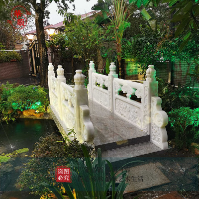汉白玉庭院鱼池欧式风摆件景观桥