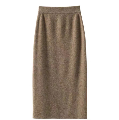 2023秋冬新款100%纯羊毛半身裙包臀羊绒针织女半身裙中长款一步裙