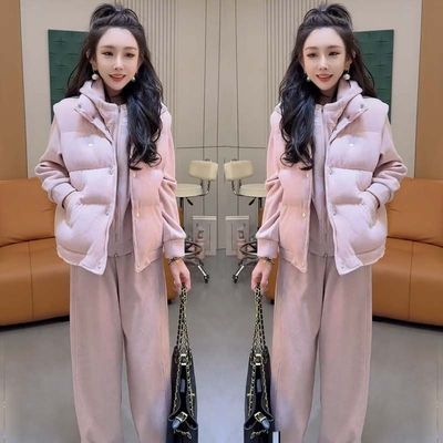 卫衣外套阔腿裤棉衣马甲棉服三件