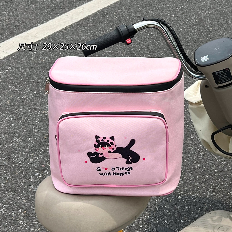 卡通小猫电动车前置车包