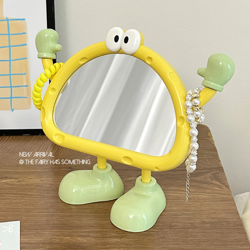 可爱镜子家用梳妆台学生便携式补妆镜宿舍桌面可立台式高清化妆镜