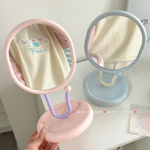 便携台式化妆镜小巧补妆镜学生宿舍桌面美妆镜少女心卡通造型镜子