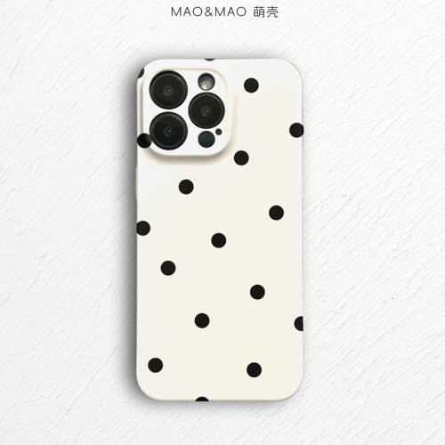 ins 可爱白黑波点圆点  苹果iPhone15/14/13/12华为小米oppo等安卓型号 菲林手机壳