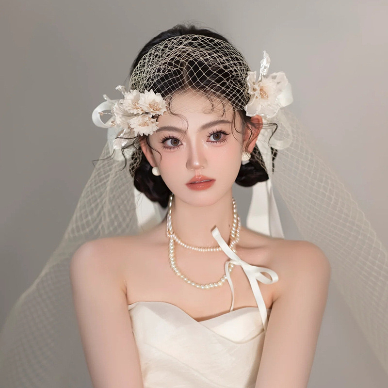 蕓琪婚飾超仙甜美油畫風(fēng)復(fù)古頭飾蝴蝶結(jié)發(fā)夾拍攝禮服造型旅拍頭飾