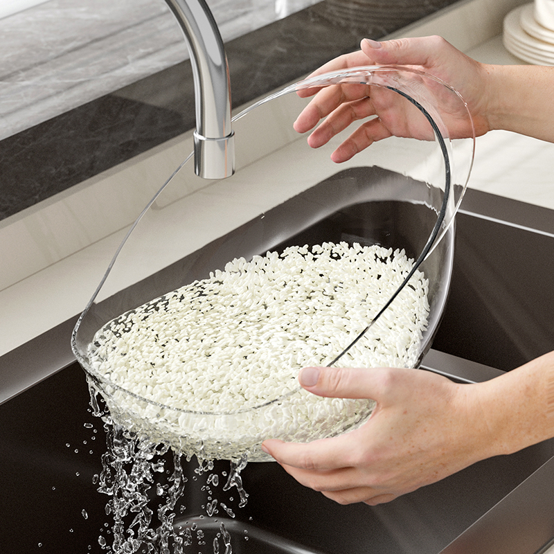 厨房淘米神器洗米筛淘米盆沥水篮子家用多功能淘菜洗水果盆子漏盆