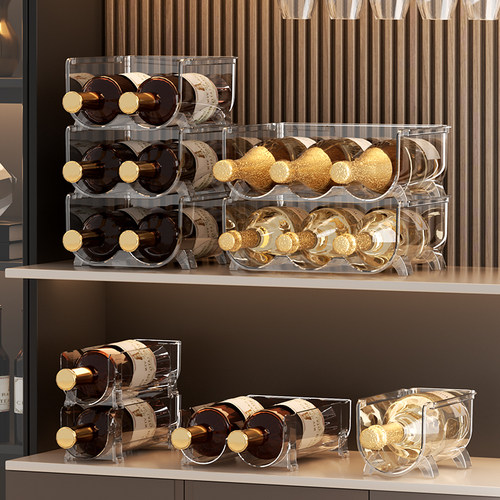 红酒架子家用葡萄酒架摆件展示架酒柜置物架多瓶格子放酒简易桌面