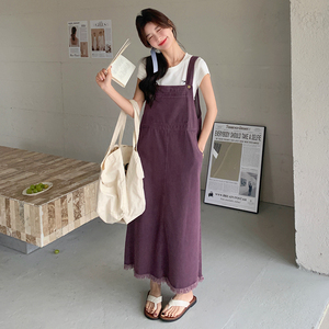 款号6160 紫色牛仔背带裙 P125 K178,女装连衣裙,浙宝173（原浙宝279）