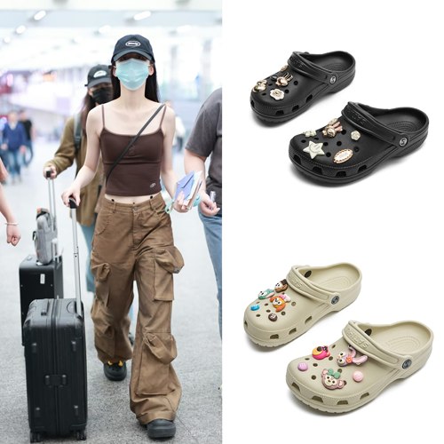 高个子女生外穿洞洞鞋防滑平底