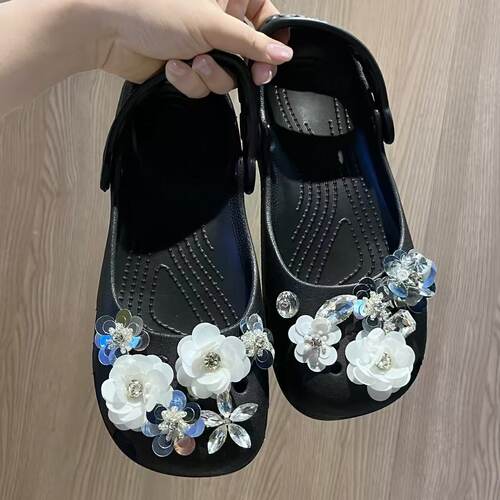 芭蕾洞洞鞋2026夏季新款玛丽珍一脚蹬海边沙滩凉鞋懒人鞋软底防滑