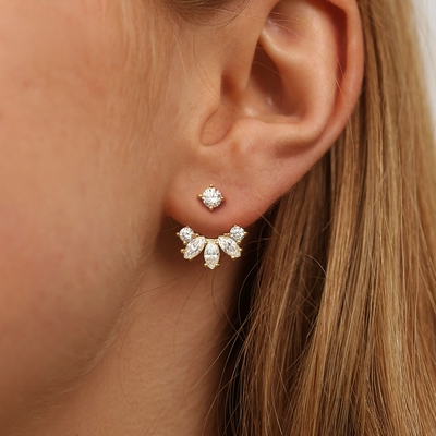 欧美ins风s925纯银耳饰简约气质跨境热卖百搭精致一式两戴耳钉