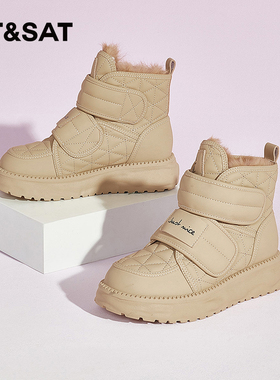 St&Sat/星期六雪地靴冬季新款加绒保暖厚底休闲女靴SS3411A1CQ