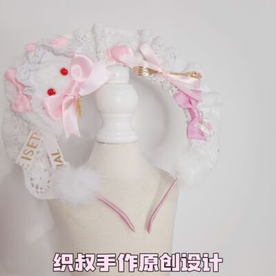 手作熊兔baby发箍kc可爱蕾丝洛丽塔小物织叔手作发饰头箍