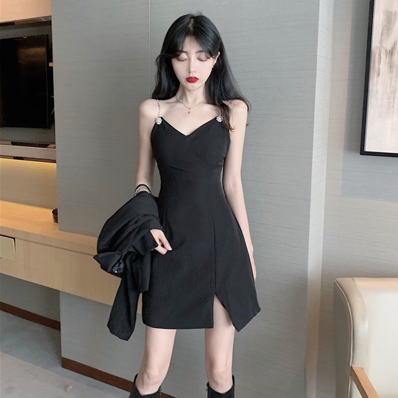 御姐高级感吊带收腰修身连衣裙