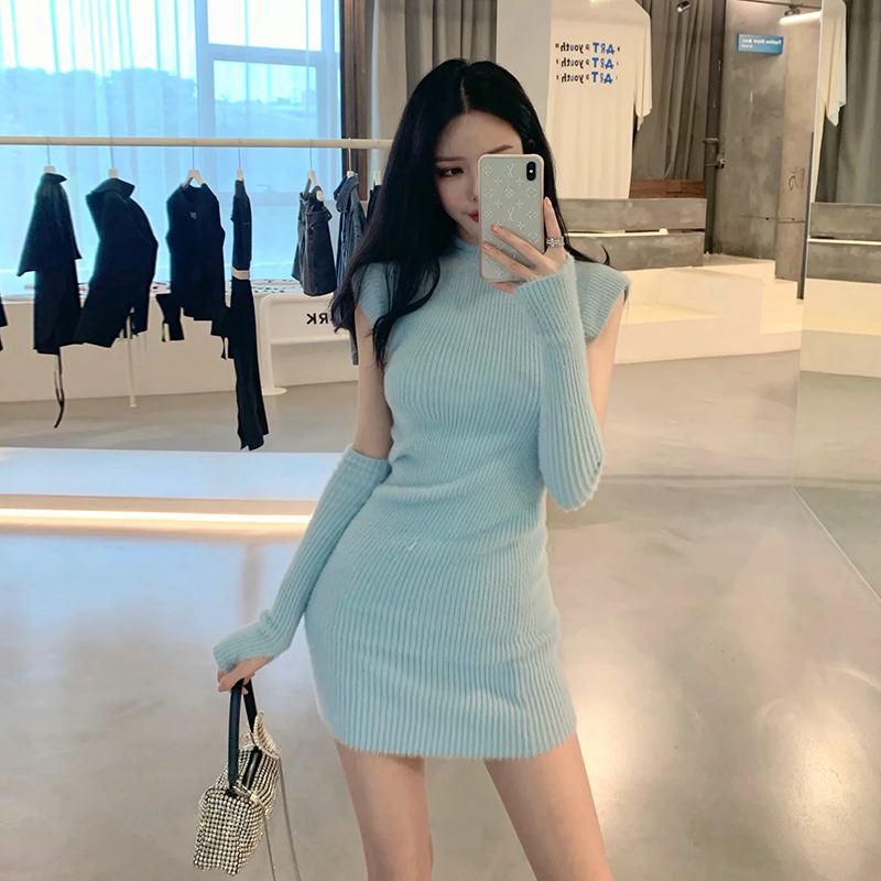 针织高级感紧身显瘦包臀连衣裙女