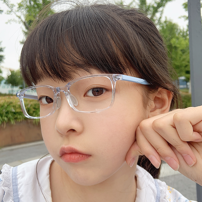 配10至20岁硅胶青少年初高中大学生儿童运动眼镜架框近视万新镜片