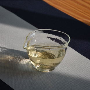 耐热玻璃公道杯禅意椭圆匀杯右手公杯锤纹高档功夫茶具茶海分茶器