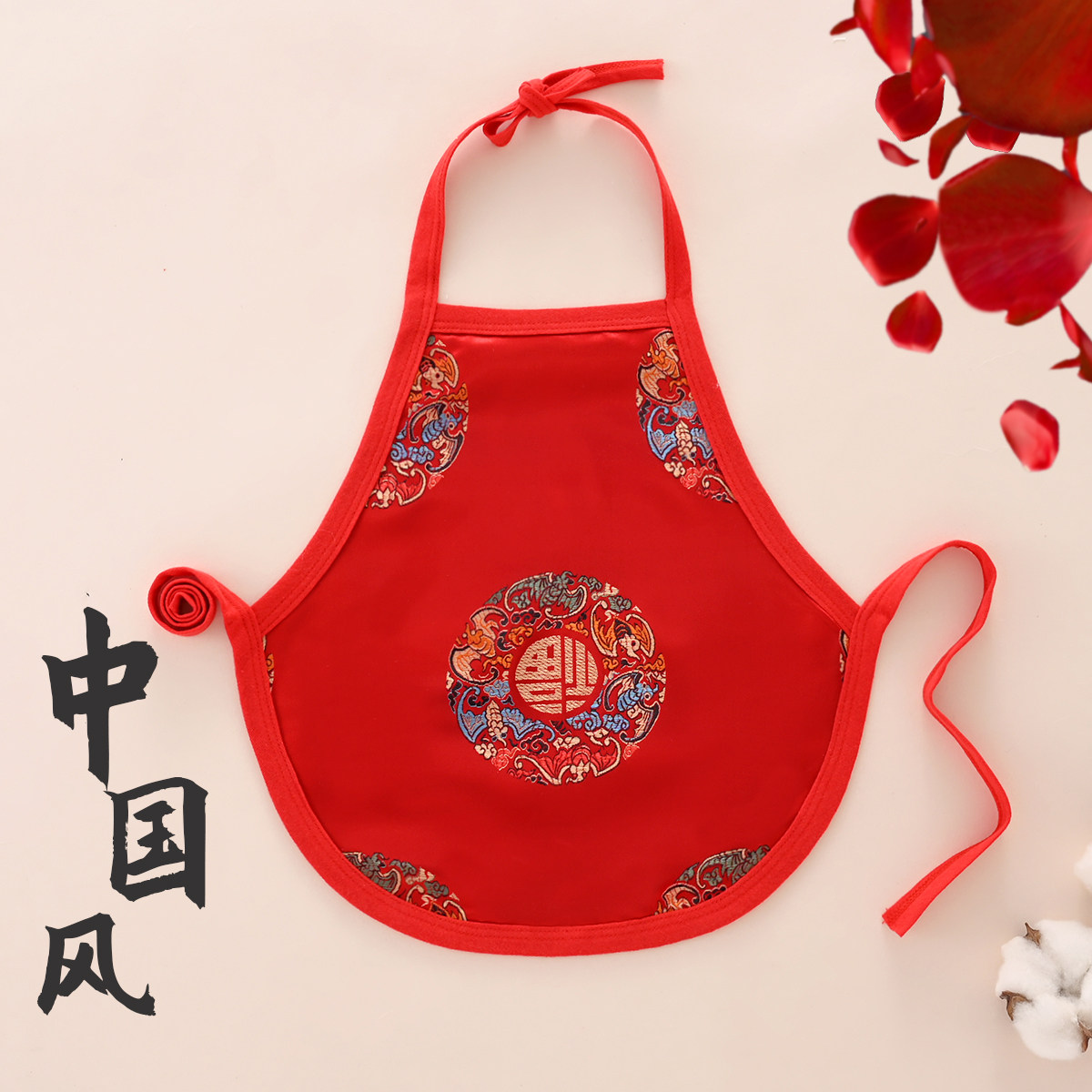 宝宝肚兜夏季儿童薄款红色纯棉护肚脐新生婴儿百天周岁刺绣小兜兜