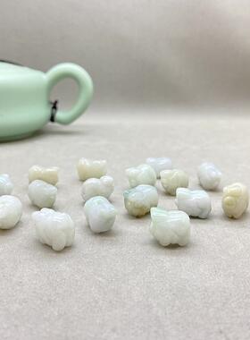 BOYI【柏亦珠宝】天然翡翠发财猪散珠子手工编织材料DIY配件