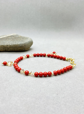 BOYI【绛纱】中式朱砂手链女款串珠转运手串手饰轻奢小众2024新款