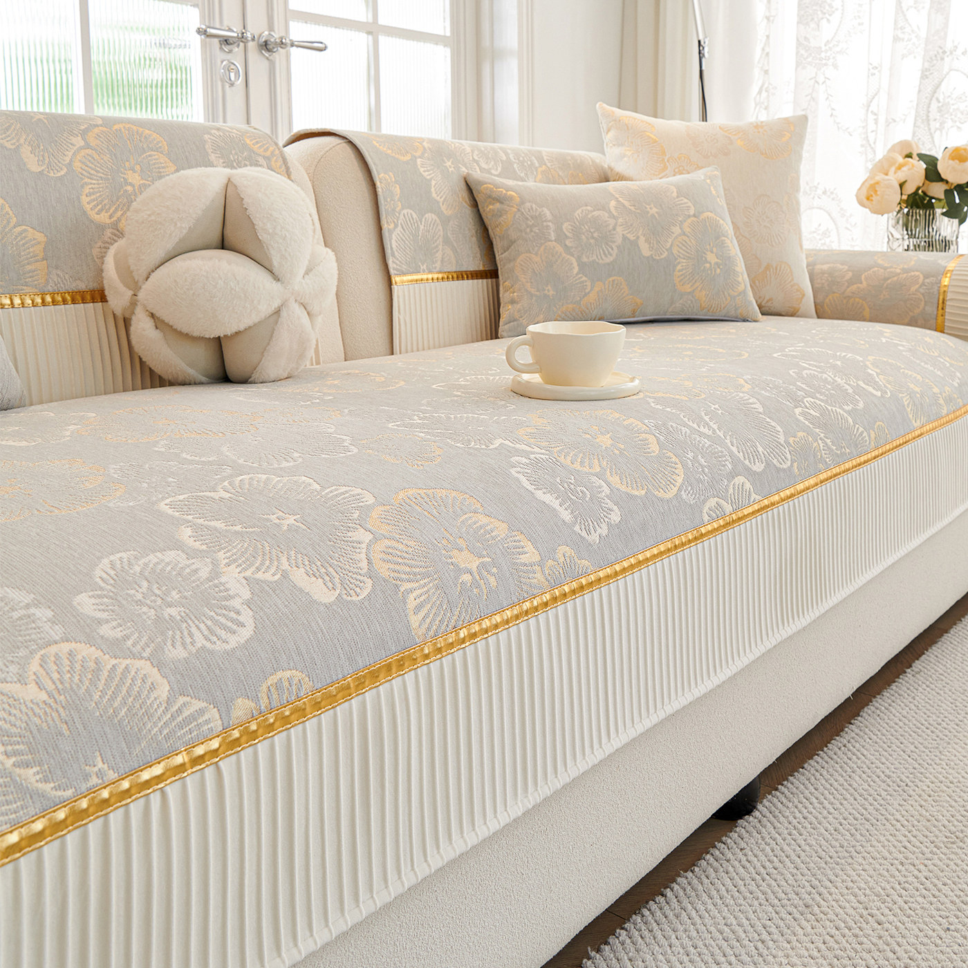 新款雪尼尔沙发垫四季通用防滑沙发套罩巾轻奢高级沙发坐垫防猫爪,居家布艺,沙发垫,淘宝优惠券,粉丝福利购,淘宝优惠卷