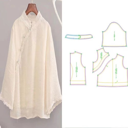 服装纸样新款中式上衣792立领改良女装汉服DIY打版服装剪裁图 - 封面