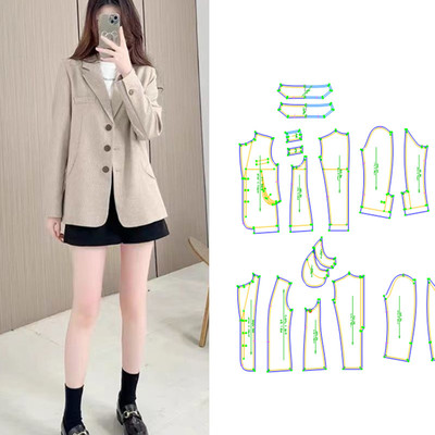 裁剪图纸女小个子休闲上衣短款