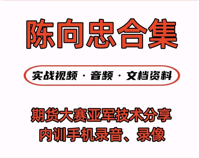 期货一哥 陈向忠分时图日内讲座线下18000培训教程陈向忠期货视频