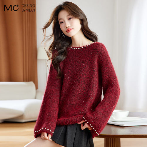 秋冬慵懒风软糯套头毛衣女打底