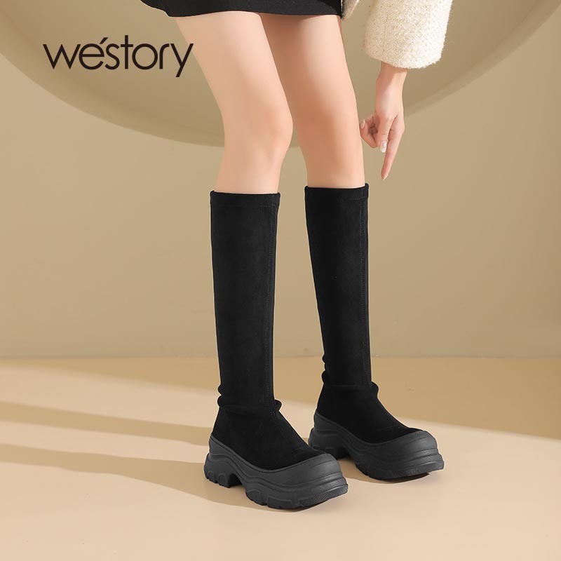 2024年秋冬新款时尚增高弹力靴