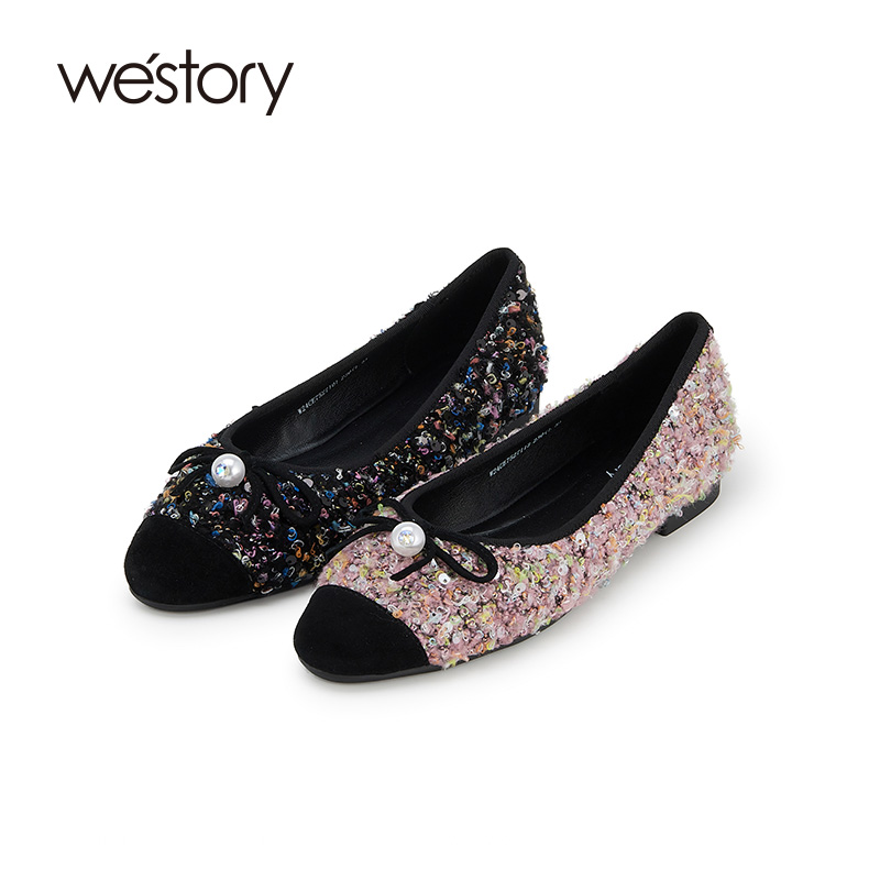 westory小香风气质平底一脚蹬芭蕾鞋夏日不累脚小单鞋绝美配裙子