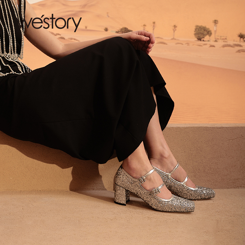 westory粗跟芭蕾玛丽珍