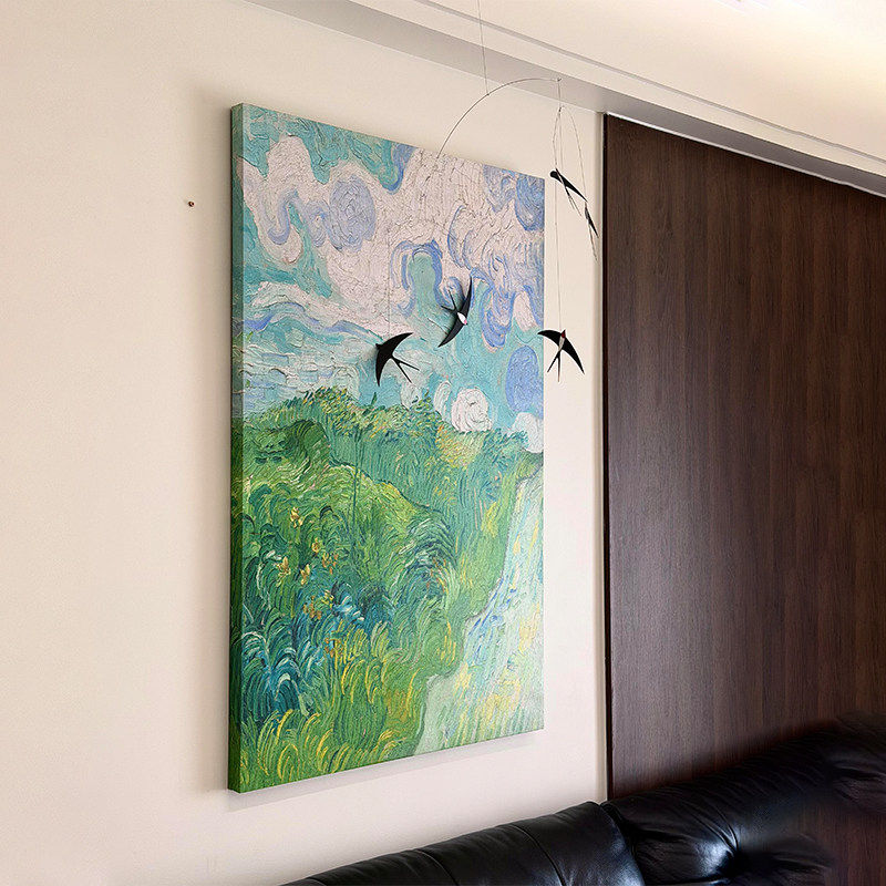 花遇现代简约客厅沙发背景墙装饰画玄关走廊挂画电表箱遮挡壁画